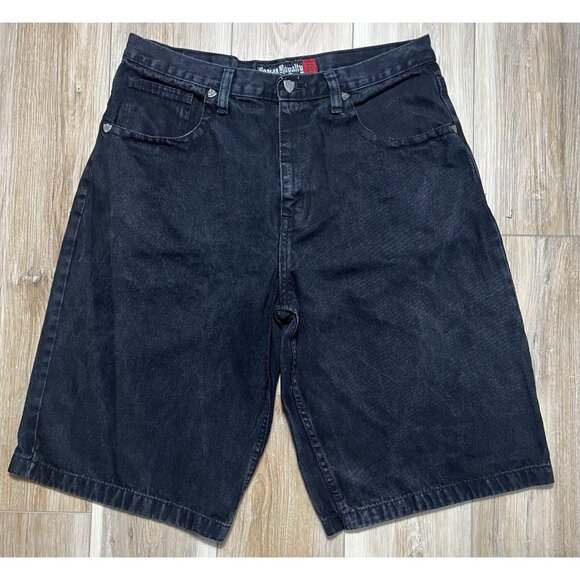 Vintage Roman Royalty RR Black Jean Skater Shorts - Size 38 - Picture 6 of 14